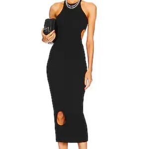 OFF-WHITE NWT Meteor Ribbed Rowing Dress in Black (8US)